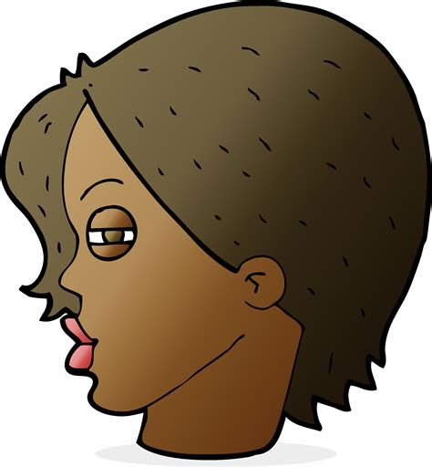 Cartoon Female Face With Narrowed Eyes 12267838 Vector Art At Vecteezy
