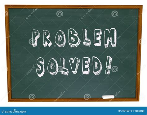 Problem Solved Words Chalkboard Solution Royalty Free Stock Photos