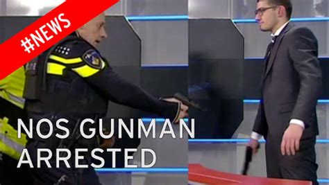 Dramatic Footage Shows Gunmans Arrest After He Burst Into Dutch Tv Station And Demanded Air