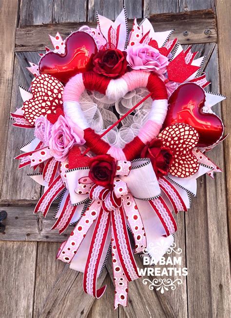 Ba Bam Wreaths Valentine Wreath Valentine Decor Valentine Door