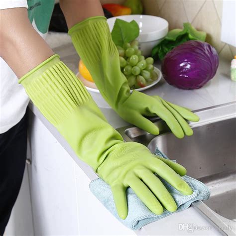 2021 Long Latex Rubber Gloves Home Waterproof Gloves Protective Thin