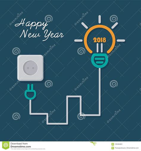 Happy New Year Light Bulb Illustration Stock Illustrations 13493