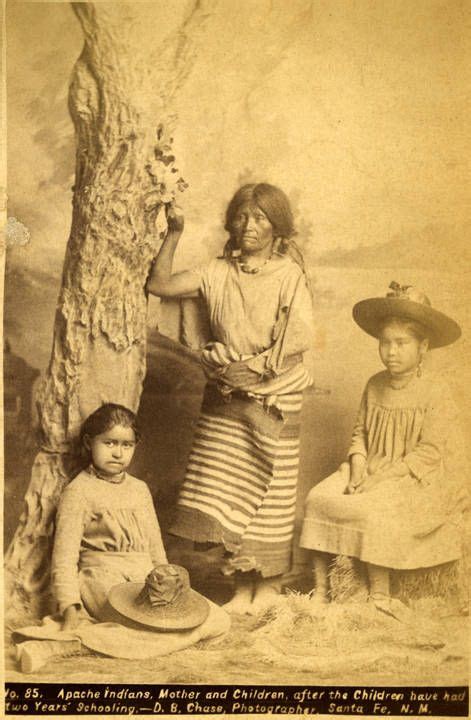 Apache Indians Mother And Children After The Children Have Had Two