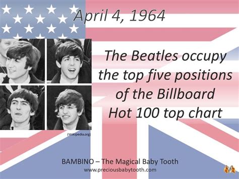 April 4 1964 The Beatles Occupy The Top Five Positions Of The Billboard Hot 100 Top Chart 1