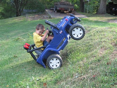 Off Roading In His Power Wheels Jeep Power Wheels Jeep Niece And