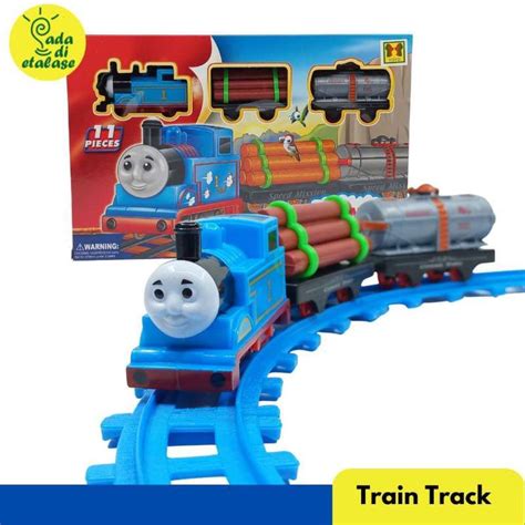 Jual Mainan Thomas Cartoon Train Rail Track Rel Kereta Api Berjalan Di