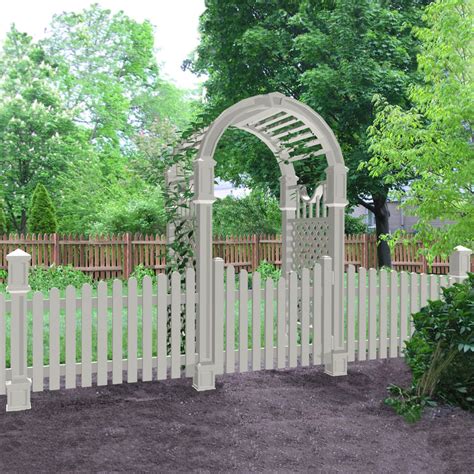 Max White Picket Fence Arbor