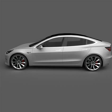 3d Model Tesla Model 3 Low Poly Vr Ar Low Poly Cgtrader
