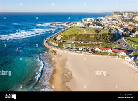 Nobbys Beach Newcastle Australia Aerial View Of The Beach And City