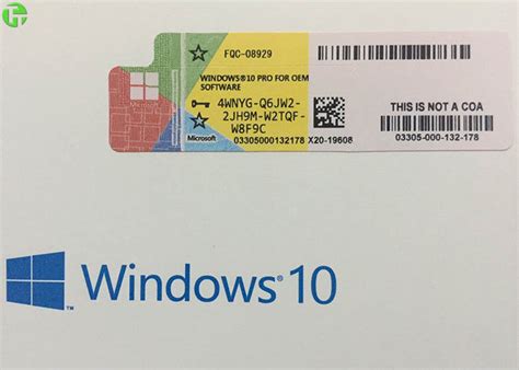 Windows 10 Professional Oem Sticker With Genuine Oem Key For Pc