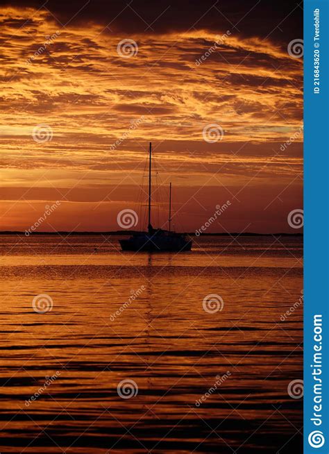 Summer Cruise Sailboats At Sunset Ocean Yacht Sailing Along Water