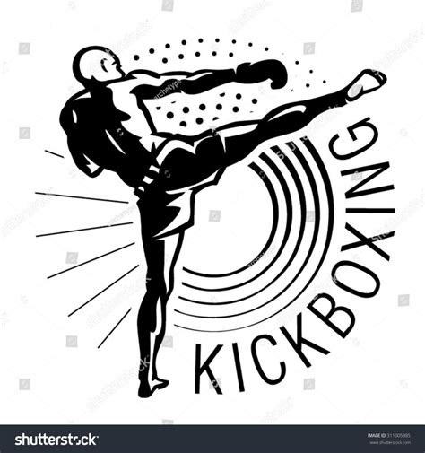 Kickboxer Vector Illustration Engraving Style Stock Vector Royalty