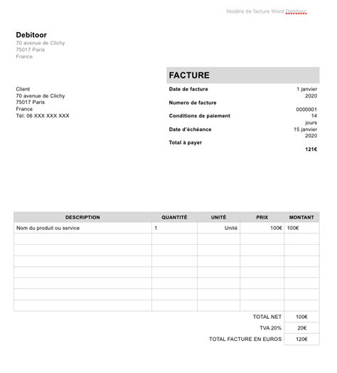 Les 7 Meilleurs Modèles De Facture Gratuits Excel Et Word 2023