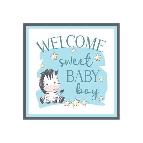 Welcome Sweet Baby Boy Sign New Baby Sign Etsy