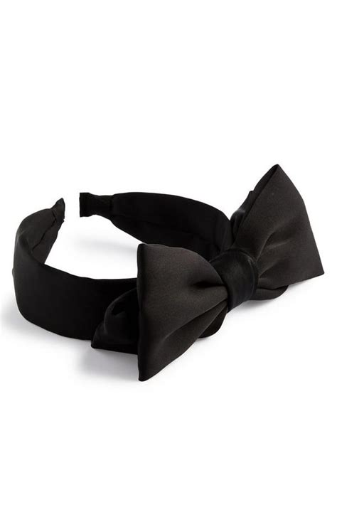 Black Satin Bow Headband Hair Accessories Hair Bands Bows