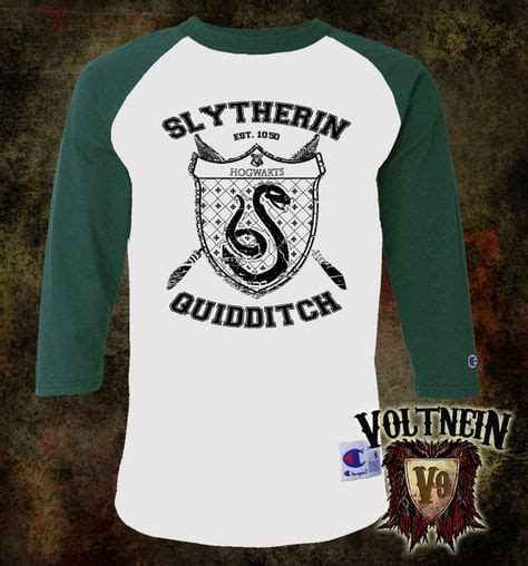 Slytherin Quidditch Raglan Jersey 34 Sleeve Adult Shirt Harry Potter