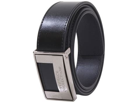 Versace Collection Men S Belt Genuine Leather Metal Buckle Black Adjustable Sz Joylot Com