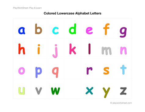 Colorful Alphabet Letters From A To Z In Lower Cases Free Printables
