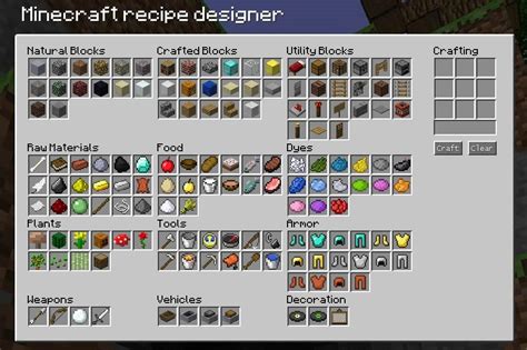 The stonecutter in minecraft produces a variation of stone related products, including some polished stones, stone slabs, ladders, stone stairs, and so on. Minecraft Recipe Designer | Minecraft food, Minecraft ...