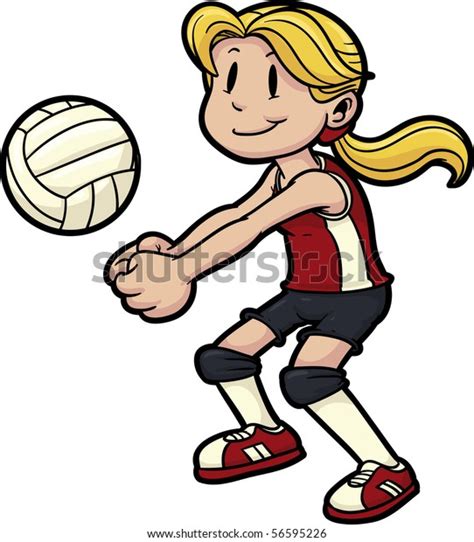 girl playing volleyball girl volleyball on stock vector royalty free 56595226