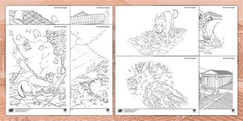 Ad 79 Pompeii The Pack Of Pompeii Colouring Pages Twinkl