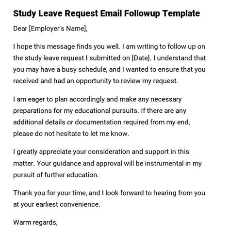 Study Leave Application Letter