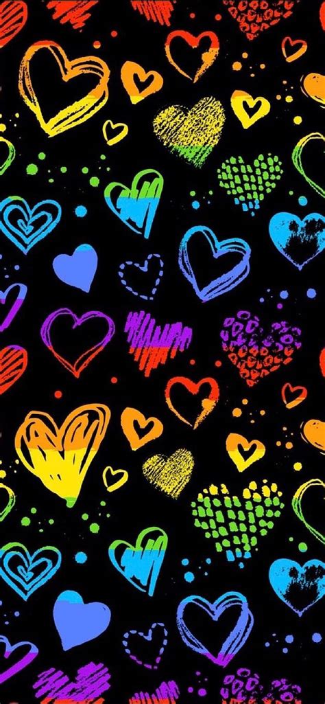 Rainbow Hearts Wallpaper