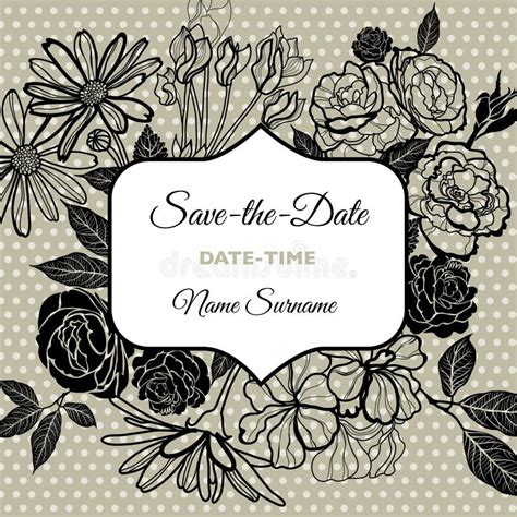 Vector Floral Save The Date Stock Vector Illustration Of Event Card