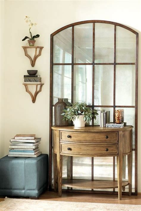Maybe you would like to learn more about one of these? furniture trendy entryway console and mirror using half round foyer table from solid wood ...