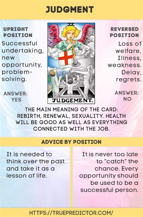 The card of beginnings, of the calling of destiny that comes when we have been through our fires and battles, judgement leads us into a stay connected! The Judgment — tarot card interpretation and meaning | Judgement tarot card, Tarot ...