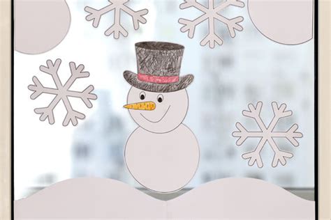 Schneemänner, pinguine, rehe oder hirsche. Schneemann-Fensterbilder basteln | Labbé