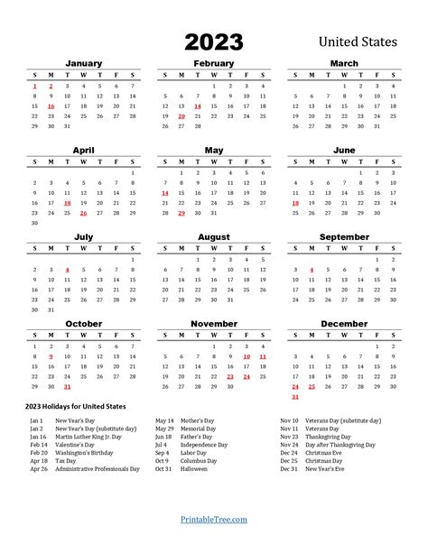 Printable Calendars 2023 With Holidays Customize And Print