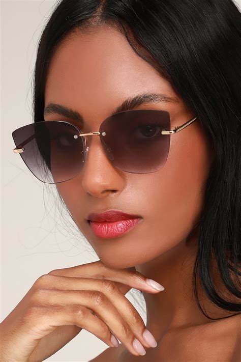 Cool Black Sunglasses Frameless Sunglasses Black Sunnies Lulus