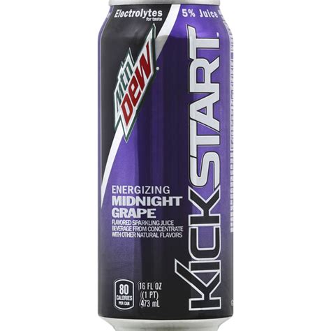 Mtn Dew Kickstart Energizing Midnight Grape Soda 16 Fl Oz Instacart
