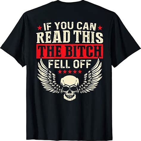 If You Can Read This The Bitch Fell Off Biker Back Print Etsy