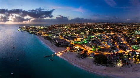 Carlisle Bay By Night Recent Drone Aerial Work From Above Barbados