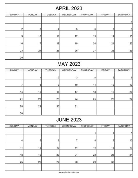 3 Month Calendar April May June 2024 Belia Carolyn