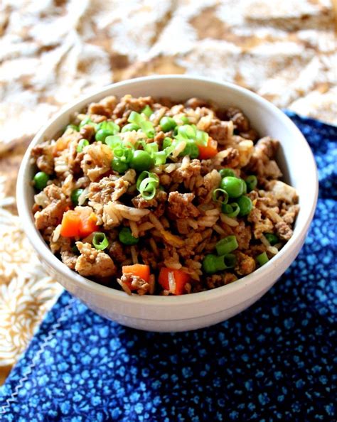 In a food processor or blender, blend black beans until they become a thick, somewhat chunky paste; Healthy Ground Turkey Fried Rice | Healthy ground turkey ...