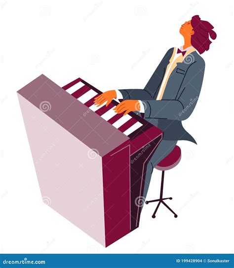 Pianist Playing Classical Music Piano Player Practicing Skills Stock