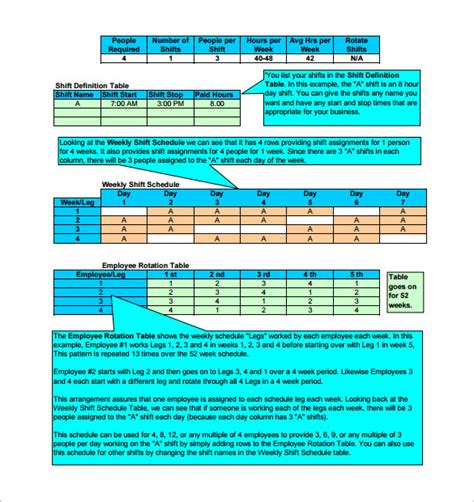 Staff rotation schedule free template for excel. Rotating Shift Schedule Template | task list templates