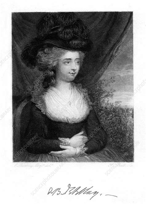 Fanny Burney Madame Darblay English Novelist 1843 Stock Image