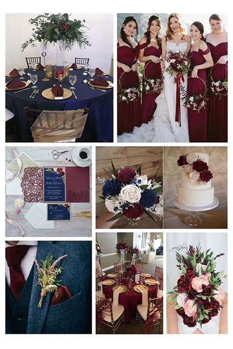 The Wonderful Color For Autumn Wedding Navy Blue And Burgundy Pro