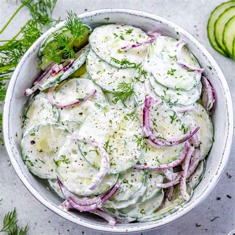 The Best Creamy Cucumber Salad Healthy Fitness Meals