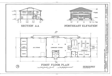 A floor plan is a very first step towards architecture designing, and it enables you to understand the space better. Section, Northeast Elevation and First Floor Plan ...