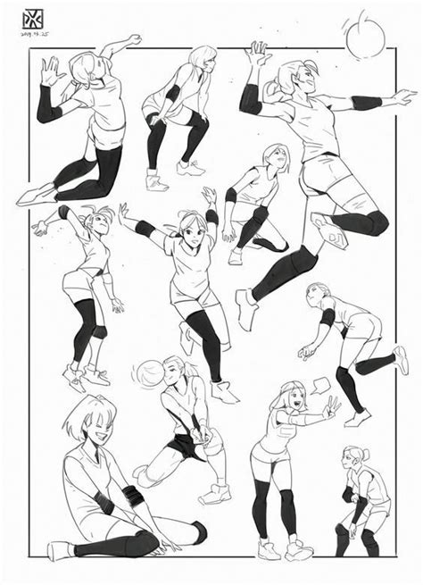 Volleyball Pose Reference For Drawing Anime Poses Reference Art