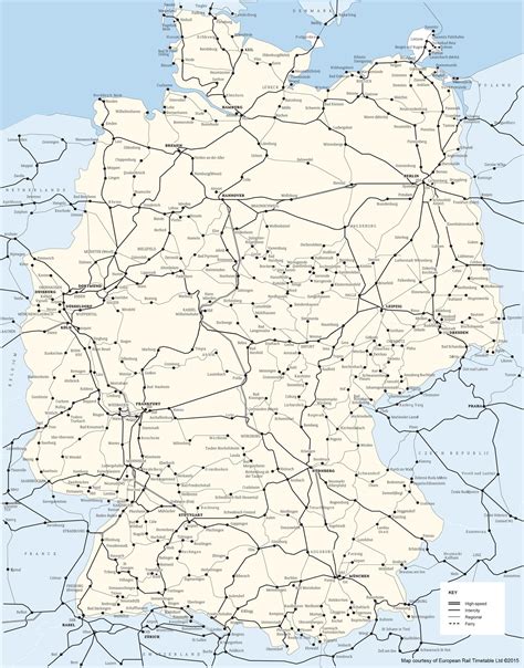 Map Of Germany Trains Rail Lines And High Speed Train Of Germany