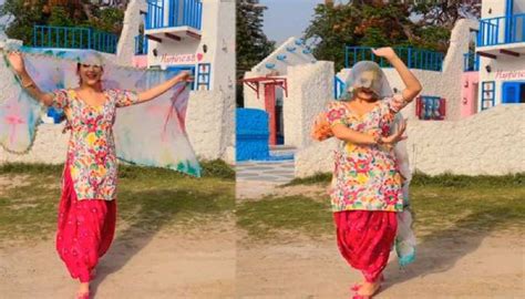 Sapna Choudhary Dances In Colourful Patiala Suit To Her Hit Haryanvi Song Gori Naache Watch