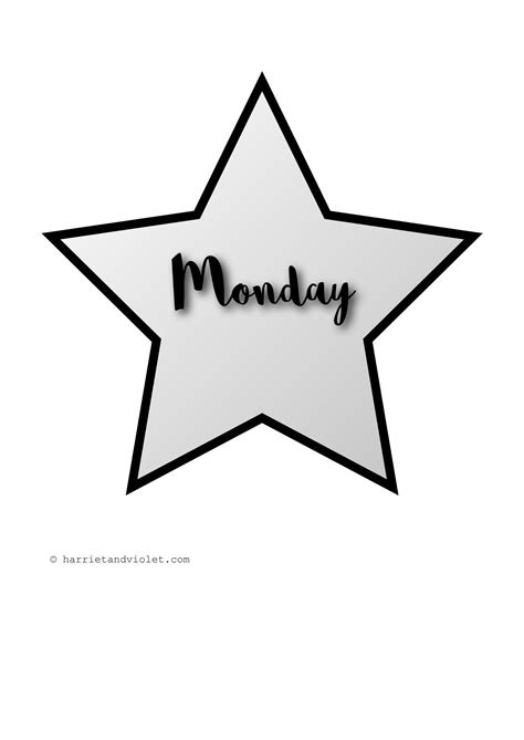 Days Of The Week Star Teaching Resources Free Printable Certificate