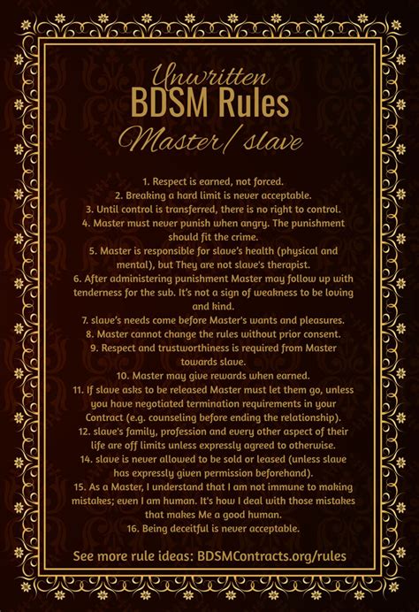 Unwritten Bdsm Rules For Masters When Dealing With Slave
