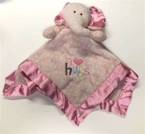 Carters Pink Elephant Security Blanket Lovey Rattle Just One Year I